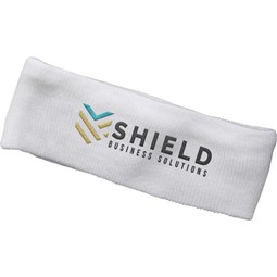 White Succinct Rib Knit Custom Logo Headband