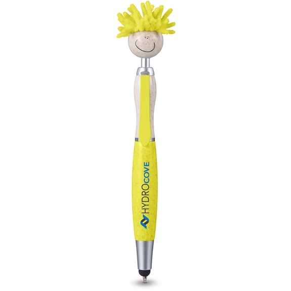 Yellow - MopTopper Wheat Straw Branded Screen Cleaner w/ Stylus Pen