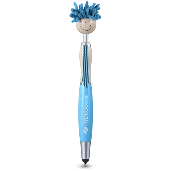 Light blue - MopTopper Wheat Straw Branded Screen Cleaner w/ Stylus Pen