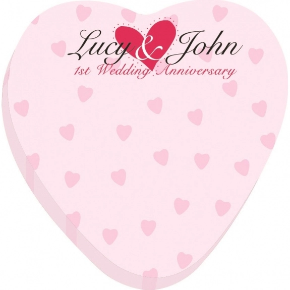 White BIC Logo Sticky Notes - Heart 3"w x 3"h - 25 Sheets