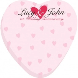 Full Color Souvenir® Logo Sticky Notes - Heart - 25 Sheets - 2.75"w x 2.75"h