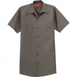 Grey Short Sleeve Industrial Custom Work Shirt - Men's