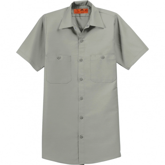 Light Grey Short Sleeve Industrial Custom Work Shirt - Men's