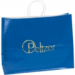 Royal Blue Gloss Finish Custom Bag w/ Twisted Paper Handles