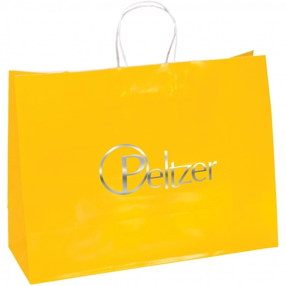 Yellow Gloss Finish Custom Bag w/ Twisted Paper Handles