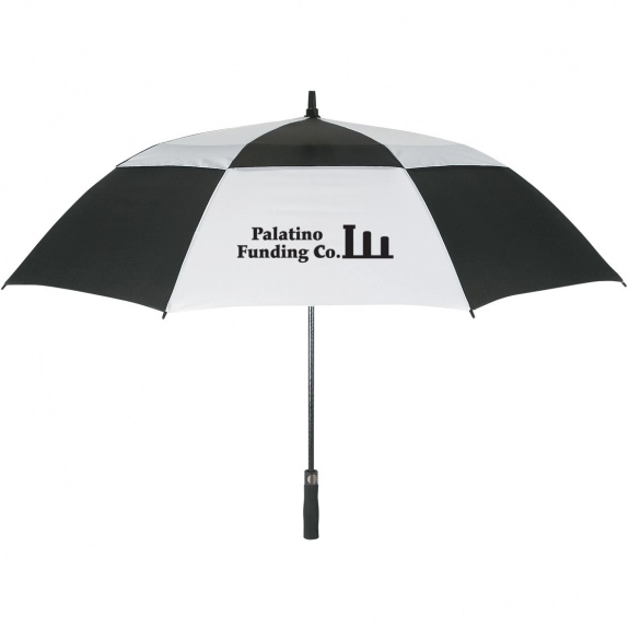 White/Black Vented Promotional Golf Umbrella - 58"