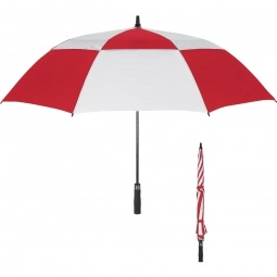 White/Red Vented Promotional Golf Umbrella - 58"