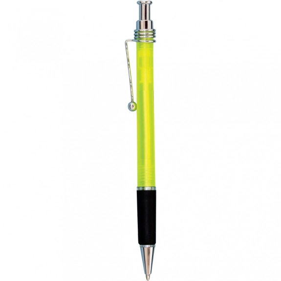 Translucent Yellow Squiggle Clip Custom Imprinted Pen