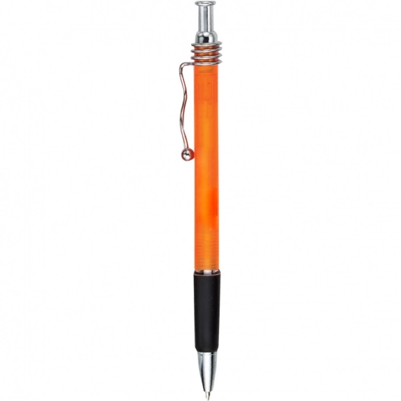 Translucent Orange Squiggle Clip Custom Imprinted Pen