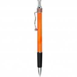 Translucent Orange Squiggle Clip Custom Imprinted Pen