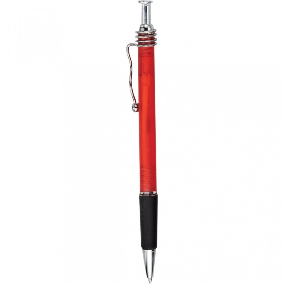 Translucent Red Squiggle Clip Custom Imprinted Pen