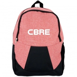 Red - Heather Promotional Backpack - 12"w x 17.5"h x 6"d