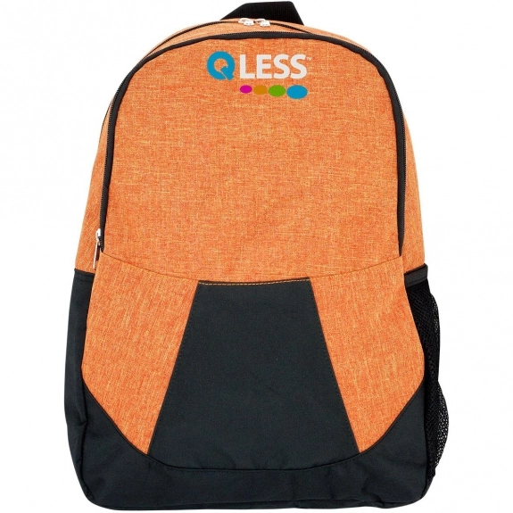 Orange - Heather Promotional Backpack - 12"w x 17.5"h x 6"d