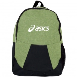 Green - Heather Promotional Backpack - 12"w x 17.5"h x 6"d