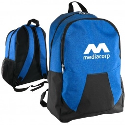 Blue - Heather Promotional Backpack - 12"w x 17.5"h x 6"d