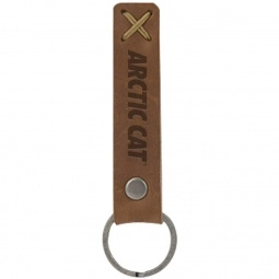 Traverse Leather Riveted Custom Keychain