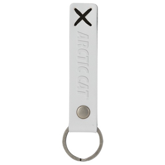 White - Traverse Leather Riveted Custom Keychain