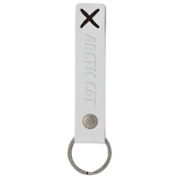 White - Traverse Leather Riveted Custom Keychain