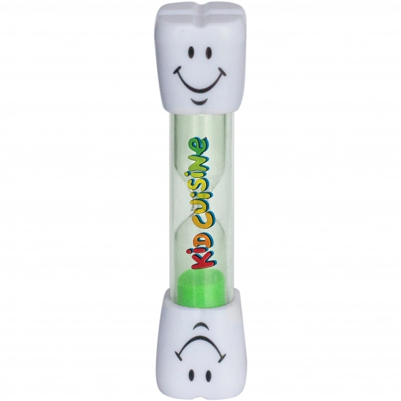 Green Two-Minute Smiling Tooth Brushing Custom Sand Timer