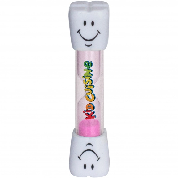 Pink Two-Minute Smiling Tooth Brushing Custom Sand Timer