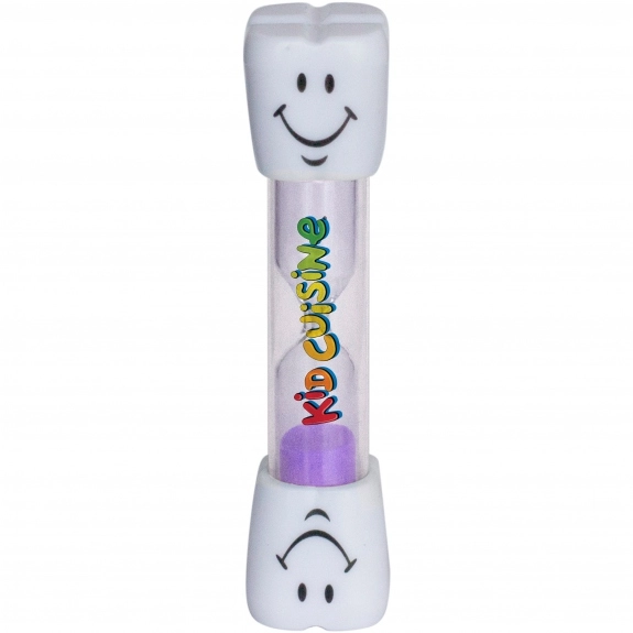 Purple Two-Minute Smiling Tooth Brushing Custom Sand Timer
