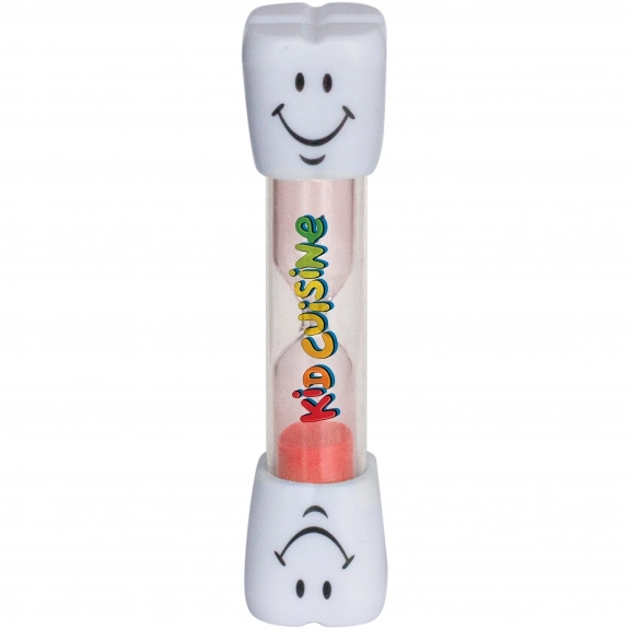 Red Two-Minute Smiling Tooth Brushing Custom Sand Timer