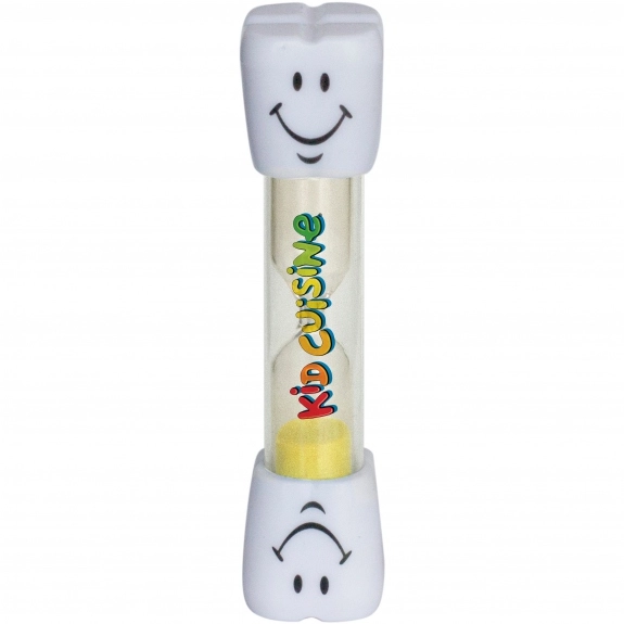 Yellow Two-Minute Smiling Tooth Brushing Custom Sand Timer