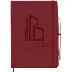 Burgundy - Leatherette Premium Custom Journal w/ Click Pen