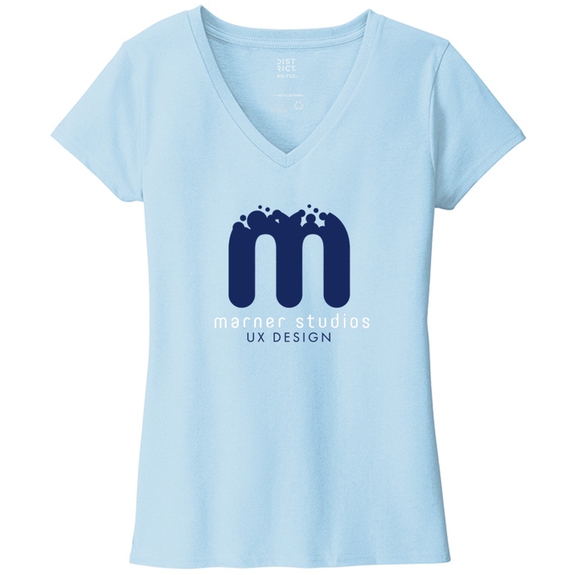 Crystal Blue - District Recycled Re-Tee Custom T-Shirt - Women's