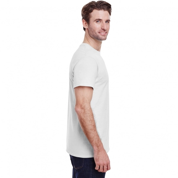 Side Gildan 100% Cotton Promotional T-Shirt - White