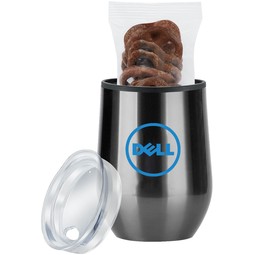 Stemless Lined Custom Wine Tumbler w/ Chocolate Covered Pretzels