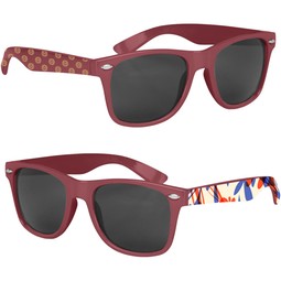 Maroon - Full Color Custom Logo Malibu Sunglasses