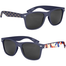 Navy - Full Color Custom Logo Malibu Sunglasses