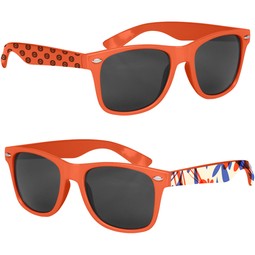 Orange - Full Color Custom Logo Malibu Sunglasses