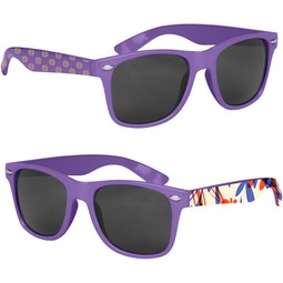 Purple - Full Color Custom Logo Malibu Sunglasses