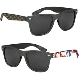Black - Full Color Custom Logo Malibu Sunglasses