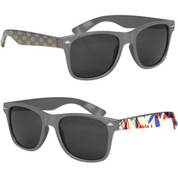 Gray - Full Color Custom Logo Malibu Sunglasses