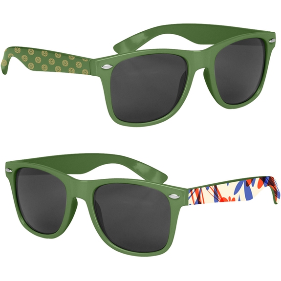 Kelly green - Full Color Custom Logo Malibu Sunglasses