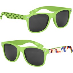 Lime green - Full Color Custom Logo Malibu Sunglasses