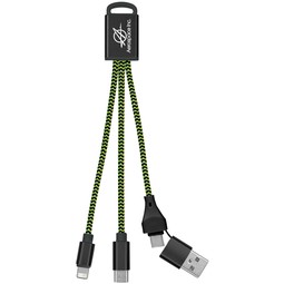 Lime green - 3-in-1 Braided Custom Charging Buddy Cable