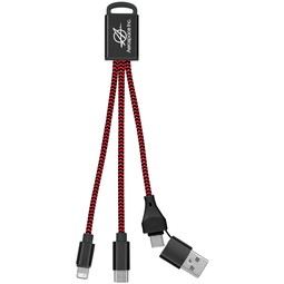 Red - 3-in-1 Braided Custom Charging Buddy Cable