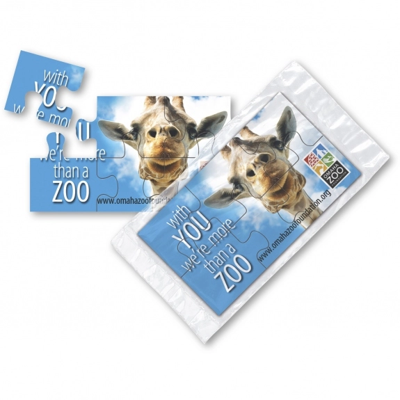 Full Color Jumbo Business Card Puzzle Promotional Magnet - 20 mil