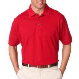 Red UltraClub Classic Pique Custom Polo Shirt - Men's