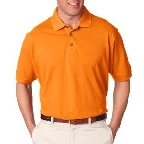 Tangerine UltraClub Classic Pique Custom Polo Shirt - Men's