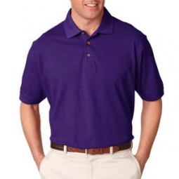 Purple UltraClub Classic Pique Custom Polo Shirt - Men's