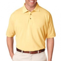 Yellow UltraClub Classic Pique Custom Polo Shirt - Men's