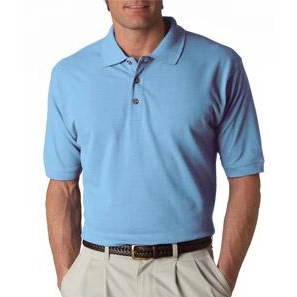 Baby Blue UltraClub Classic Pique Custom Polo Shirt - Men's