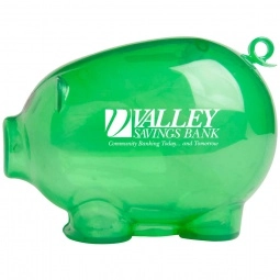 Trans. Green Action Promotional Piggy Bank
