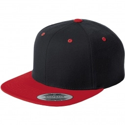 Black/ True Red Sport-Tek Flat Bill Snapback Custom Hat