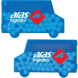 Trans. Blue Custom Mints and Toothpick Dispenser - Box Truck